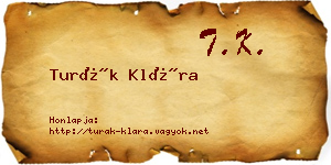 Turák Klára névjegykártya